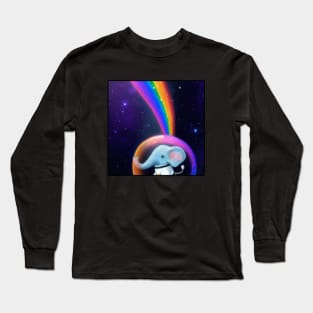 Rainbow Space Elephant Long Sleeve T-Shirt